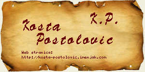 Kosta Postolović vizit kartica
